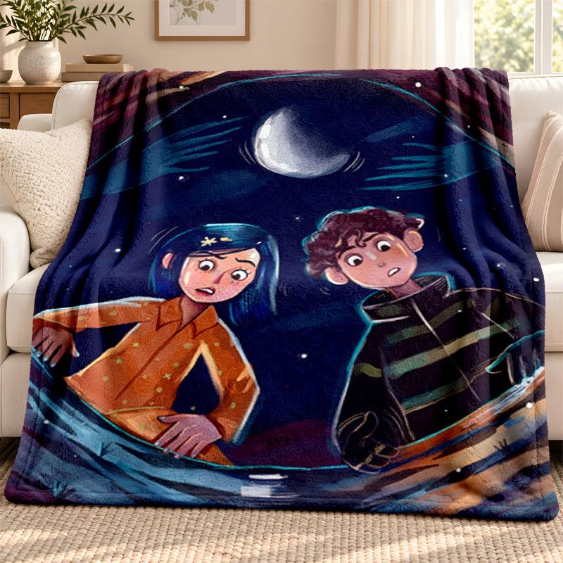 Coraline Blanket Flannel Blanket Soft Cozy Plush Throw for Sofa Bed Lightweight Home Decoration Outdoor Camping