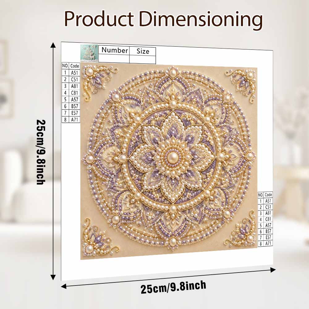 Pearl Mandala Painting 5D DIY Decorative Painting. Elegant Birthday Gift. Handmade Art Craft Painting