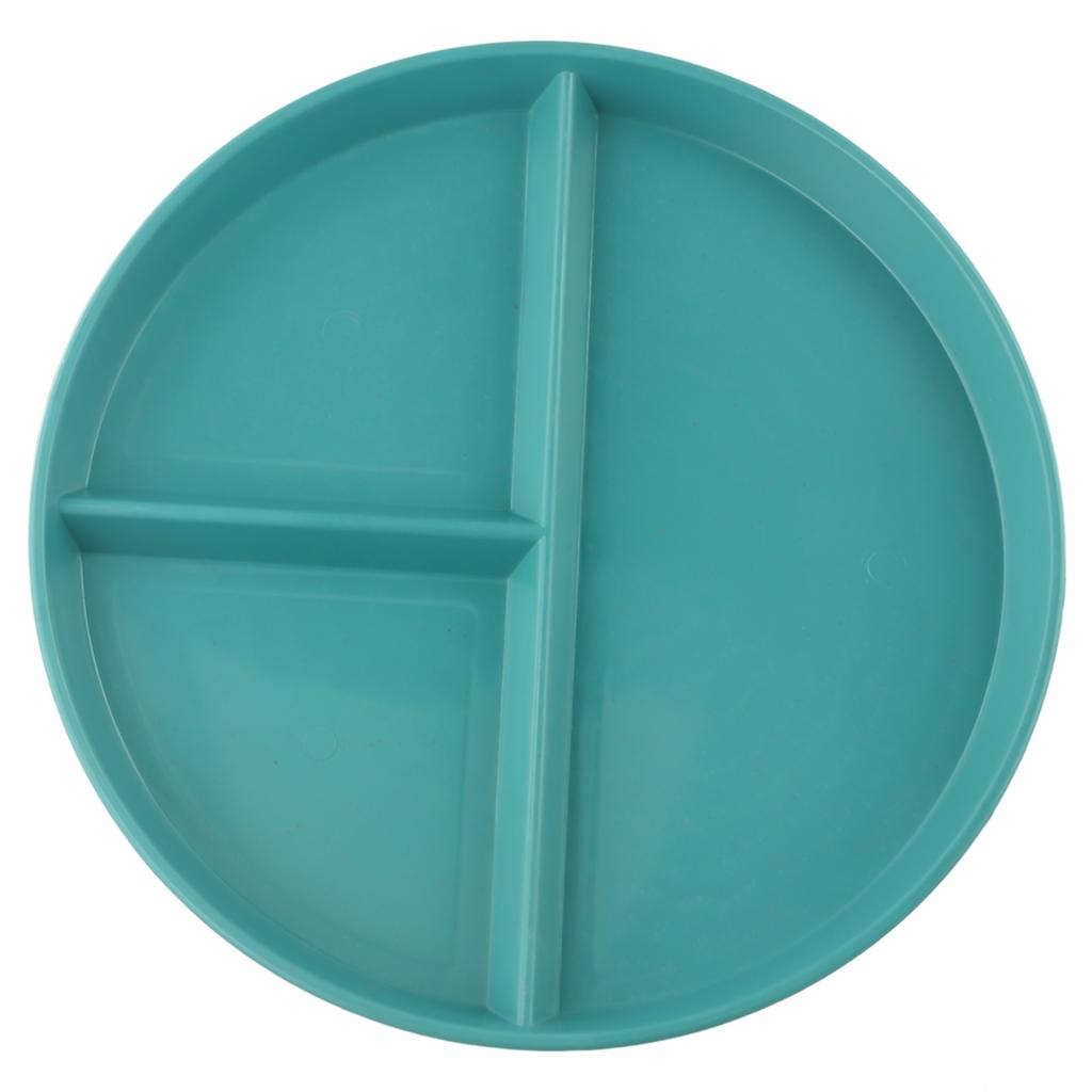 Divided Plate 3 Compartment Reusable Fruit Salad Food Dinner Tray Dinnerware