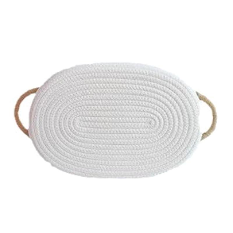 Decorative Cotton Rope Woven Storage Basket Desktop Sundries Organizer Snacks Toy Holder Home Organization Supplies