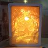 Papercut Light Box Frame Night Lights 3D Papercut Light Boxes Frame LED Night Lights Paper Sculptures Night Lamp For Valentine's