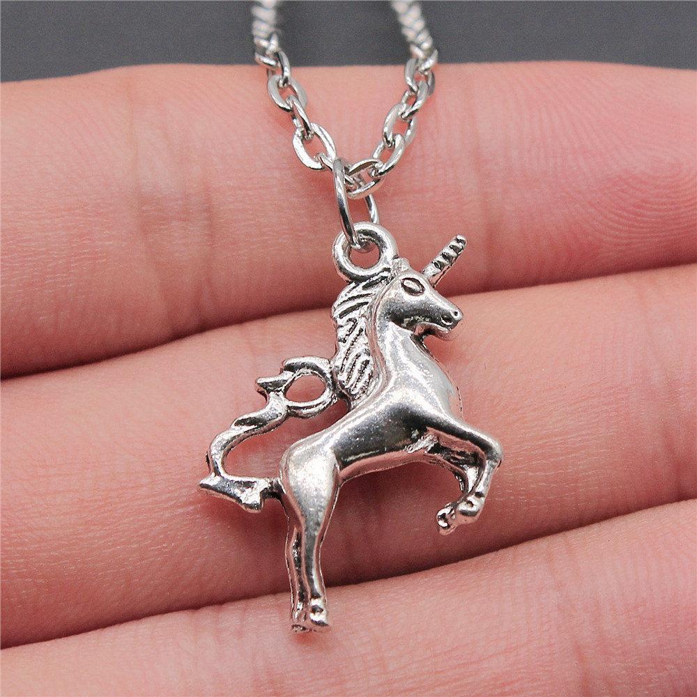 Unicorn Horse Fantasy Pendant Antique Bronze Metal Women Choker Necklace High Quality Gift