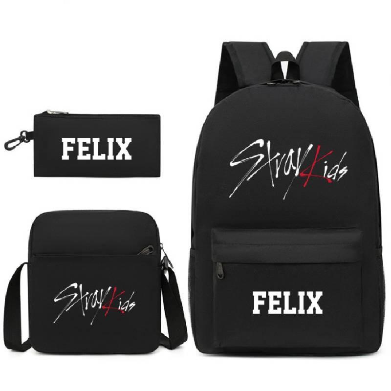 Stylish Mr Beast Lightning Cat Three Piece Bag Set Ideal For Kids In School Activities