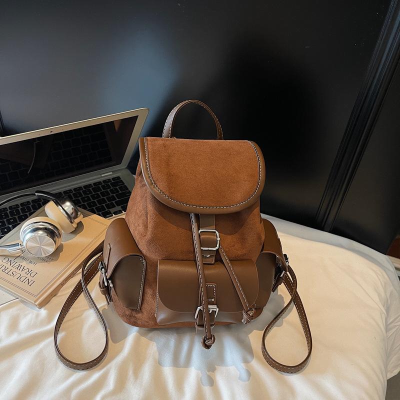 

Ретро рюкзак для активного отдыха, дорожная сумка-мессенджер, большая вместимость, студенческий стиль, для поездок, женская сумка для повседневной носки темно-коричневого