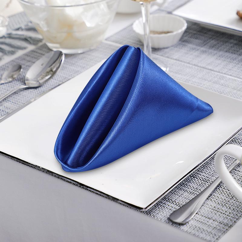 High-Density Satin Napkin – Wedding Style Solid Color Overlock Placemat Tablecloth with Flower Design.