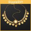 Simulation Fashion Gemstone Decoration Circular Tassel Design Gold Headwear