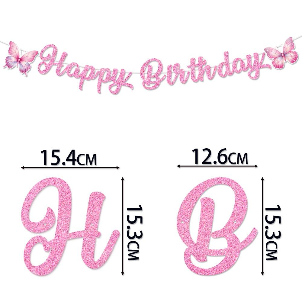 Butterfly-themed Birthday Banner "happy Birthday" Banner Birthday Decoration Atmosphere Arrangement