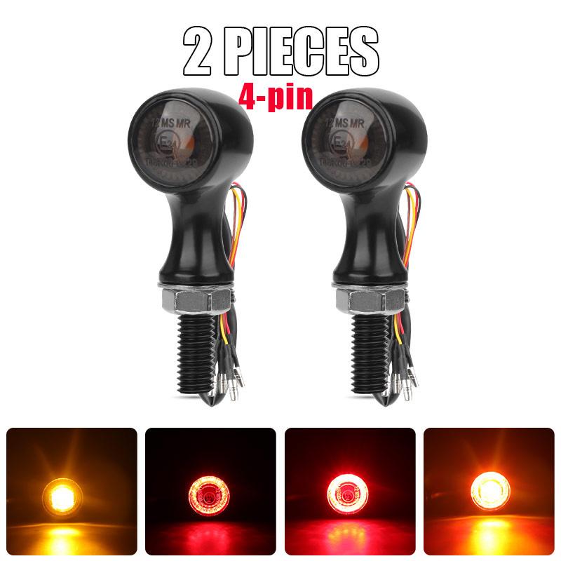 3 In 1 LED Turn Signal Light Indicator Taillight Brake Lamp Blinker for Cafe Racer Bobber Chopper Dyna Motorcycle Lights E24 12V