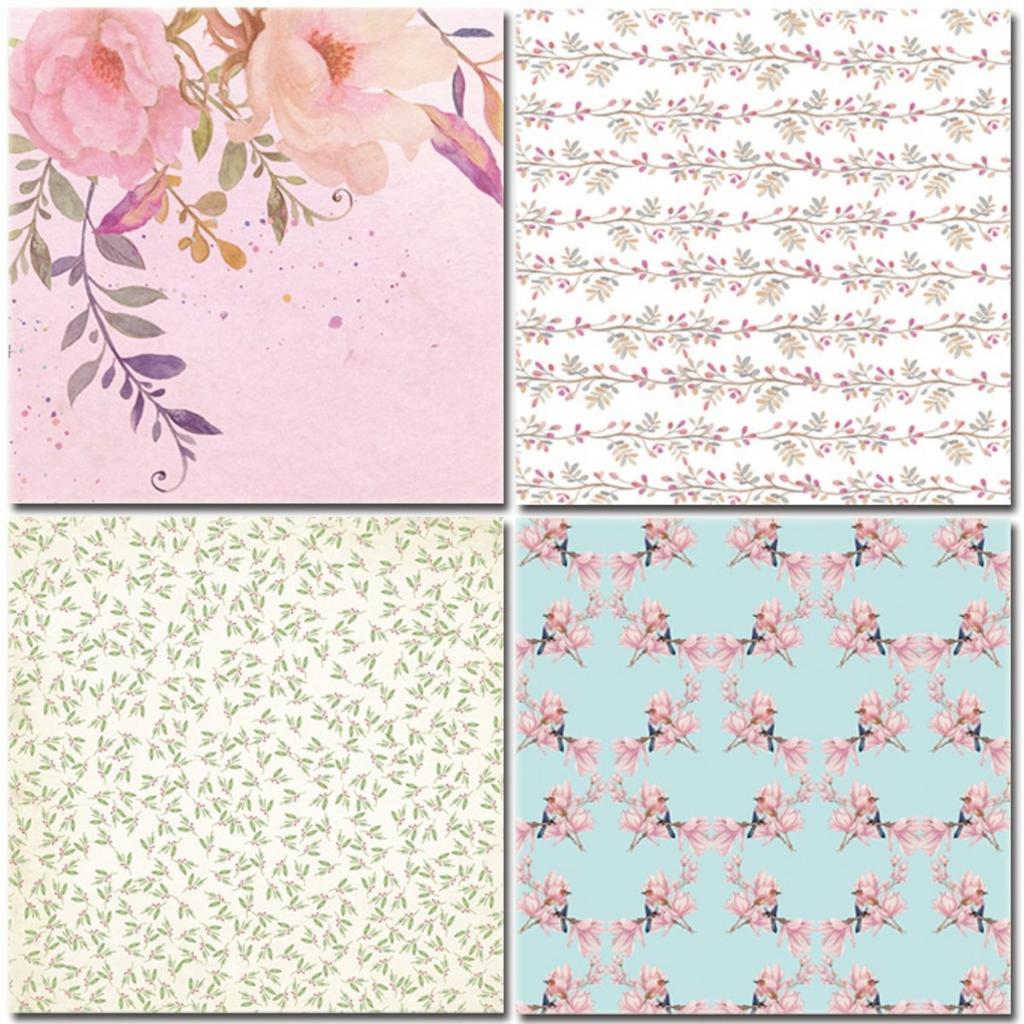 24 ark Färgglada Trädgård Hantverkspapper Block Stansmallar Konst Bakgrund Origami Scrapbooking Korttillverkning