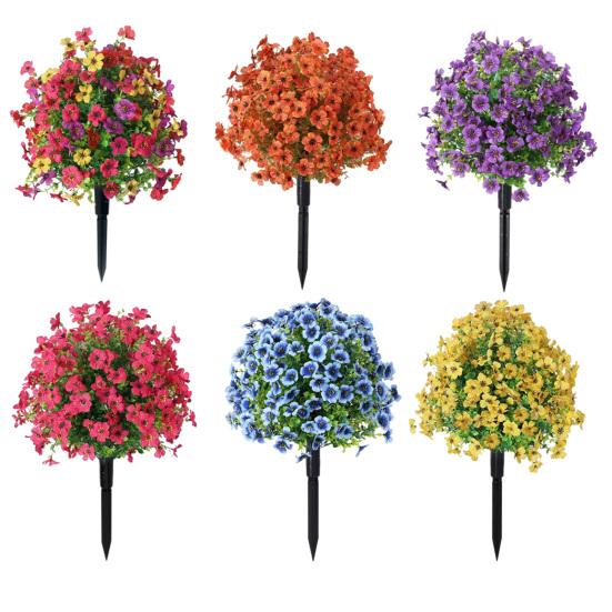 Künstliche Violette Formschnittbäume mit Dornen UV-beständige Kunststräucher Büsche Frühling Sommer Kunstpflanzen für Garten Veranda Terrasse