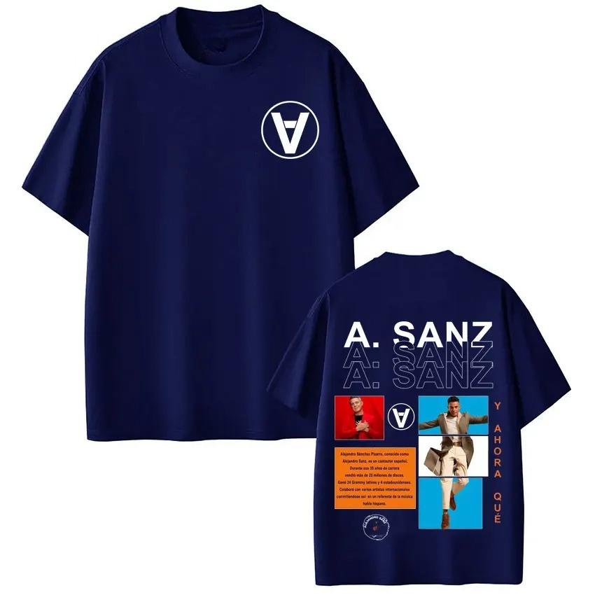 Loose Cotton Tshirts Fan Gifts Singer Alejandro Sanzs Y AHORA QUÉ TOUR 2026 Album Print Tshirt Unisex Women Hiphop Tshirts