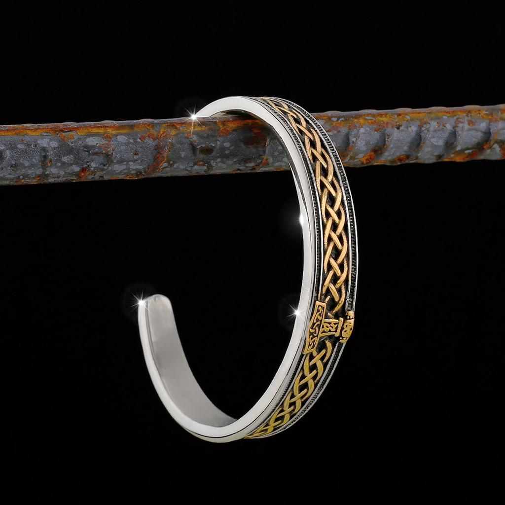 Herren Wikinger Valknut Armband Edelstahl Hip Hop Vintage Armreif Keltisches Knotenmuster Schmuck Geschenk für Männer