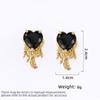 Women's Light Luxury Design Elegant Zircon Heart-Shaped Earrings Fashionable And Versatile Niche Design Earrings