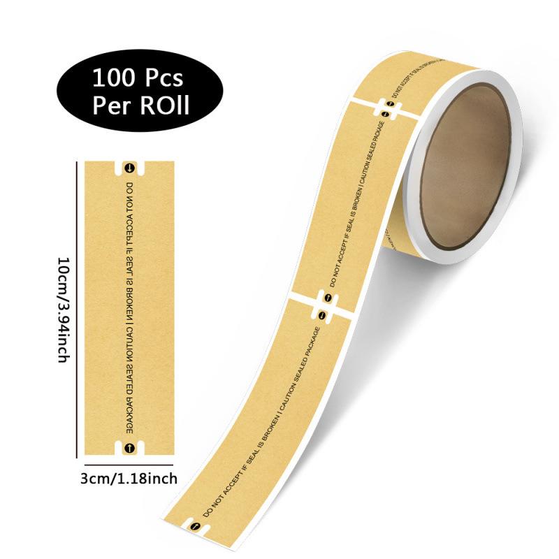 100Pcs/Roll Tamper-Proof Sealing Stickers Security Labels For Packages Mail Documents,3 X 10cm