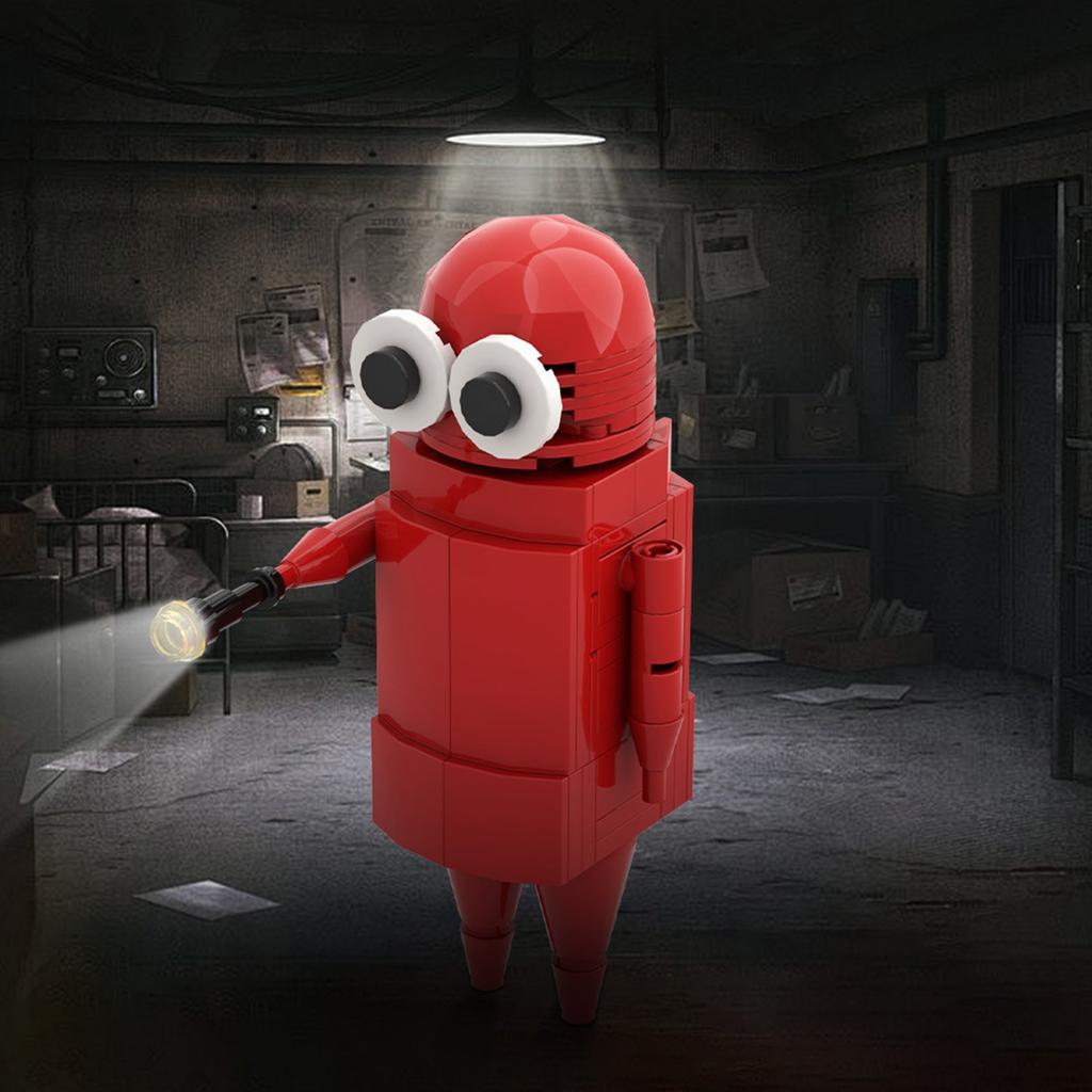 Cylindrical Man Four-color Building Block Model Small Particles Children's Educational Assembly Building Block Toys