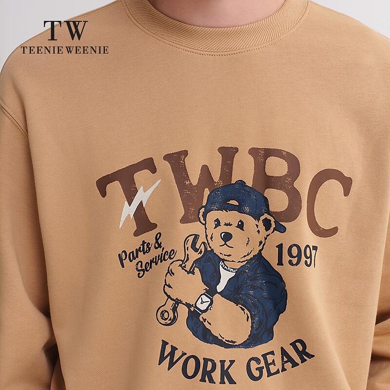Teenie Weenie Men's Bear Graphic Round Neck Sweatshirt