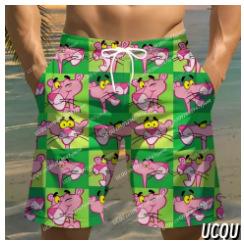 Pantaloncini Estivi da Uomo, Costume da Bagno a Quadri Rosa Leopardo, Pantaloncini da Spiaggia Hawaiani, Abbigliamento da Uomo