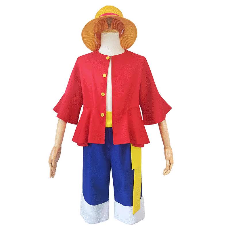 One Piece Luffy Costume for Kids - Cosplay Anime Role Play Outfit