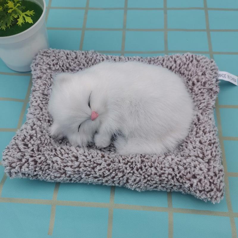 Simulovaná mňoukající kočka plyšová hračka s bambusovým uhlím sáček ozdoba pro děti