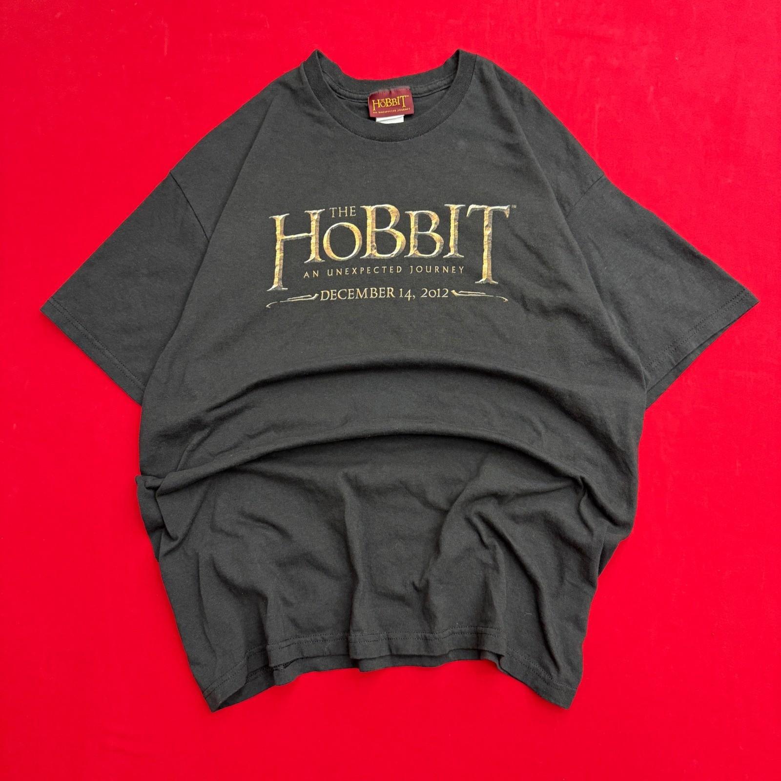 The Hobbit An Unexpected Journey Movie Promo T-Shirt Mens XL Black 2012 Graphic XXL