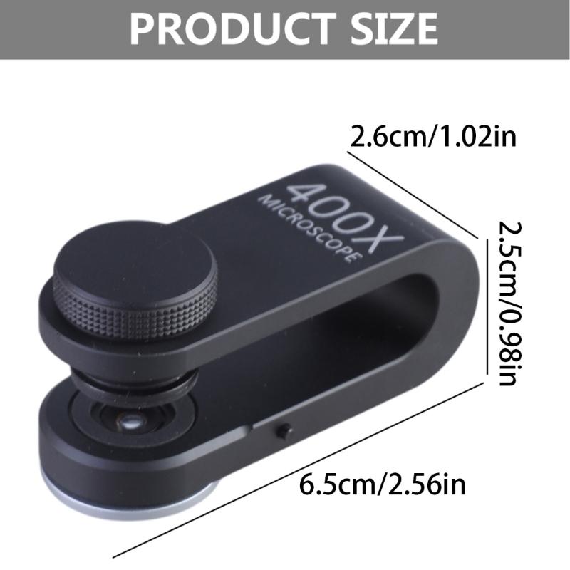 Mini Microscope 400x for Smartphone Camera Lighted Portable LED Lens Digital Microscope Camera Magnifier