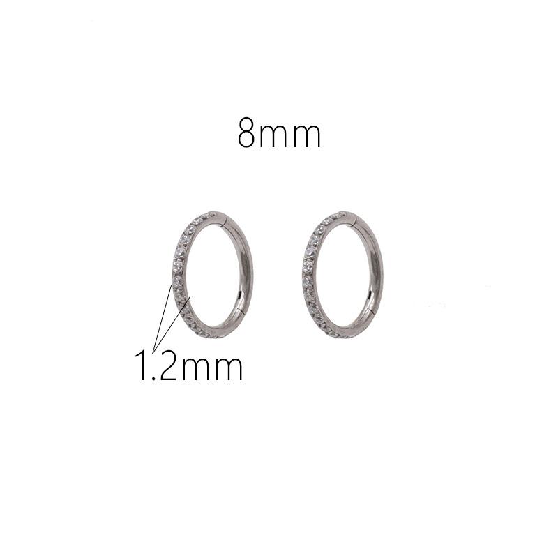 Diamond Simple Temperament Zircon Nose Ring Multi-Size Personalized Men'S And Girls Earrings Piercing Jewelry