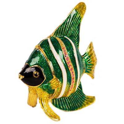 [Q2040] – Grüne Schmuckschatulle „Angel Fish“ – 8x7 cm
