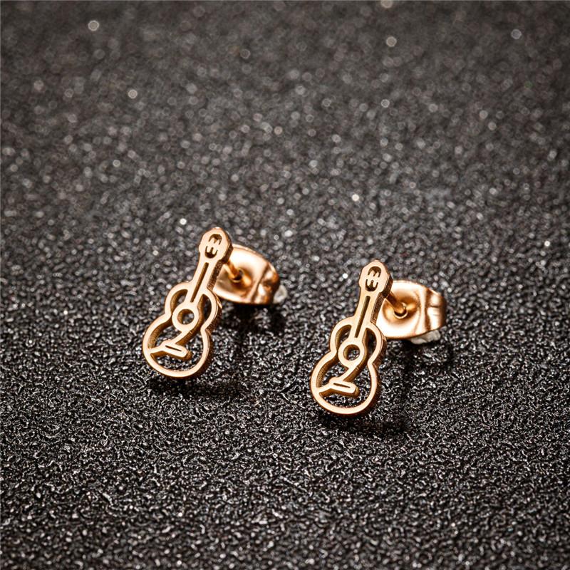 Hip-hop Stainless Steel Microphone Guitar Earring for Women Musical Ear Jewelry Girls Music Party Earrings Gift Accessories