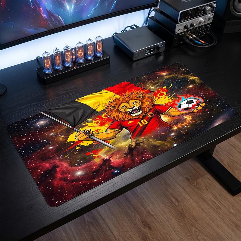 Belgium Football Crest Mouse Pad, Extended Non Slip Rubber Desk Mat for Gaming Office Laptop Fan Gift