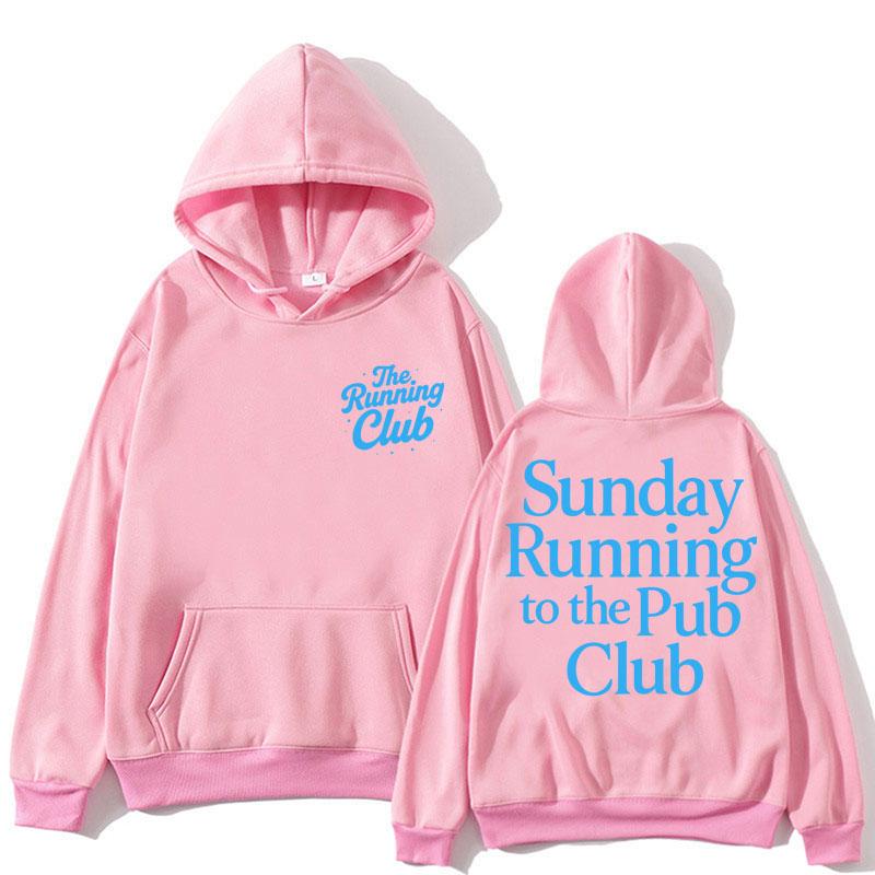 Sonntag Laufen Zum Pub Club Hoodie Herren Damen Sport Trendige Sportbekleidung Fleece Übergroß Lässig Beliebte Sweatshirts