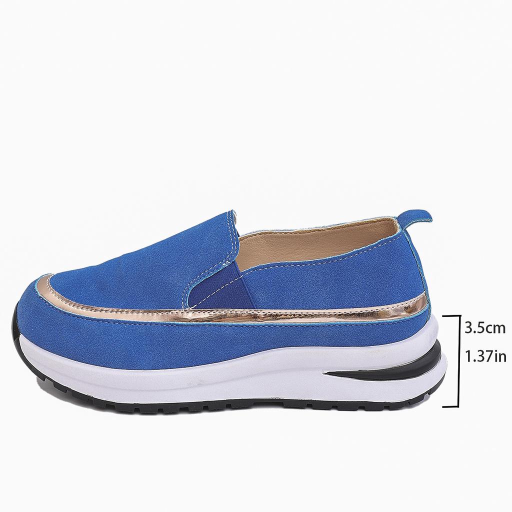 Fashion Spring Autumn Shoes for Women Casual Platform Slip On Loafers Lightweight Thick Bottom Middle Heel Female Sports Vulcanize Shoes