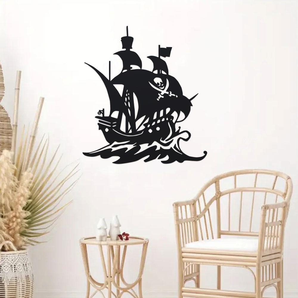 pirate ship wall art style sets sail - Metal Bold nautical decorations bring a lasting and fashionable adventure to any room.