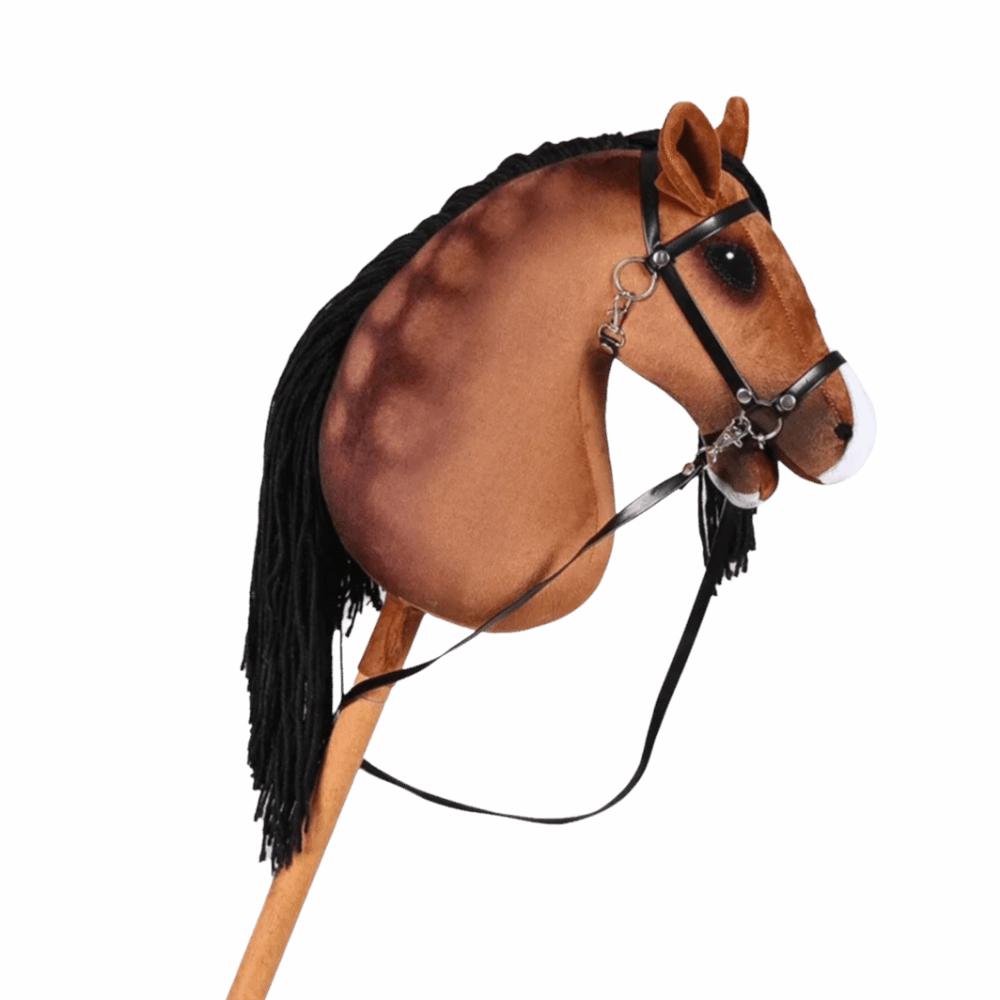 Realistic Plush Hobby Horse Soft Plush Hobby Horse Riding Stick Plush Horse Head  Performance Prop