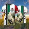 3D Print Mexico Flag Sports  Breathable Men T-Shirt Football Uniform Team Club Parent-Child Clothing Short Sleeve Top