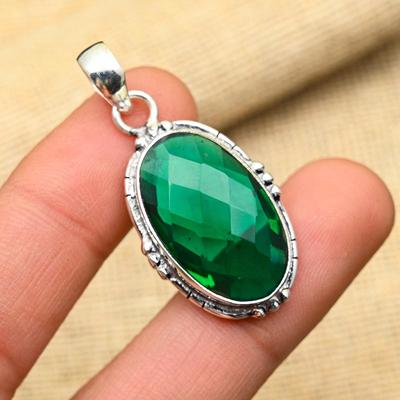 Chrome Diopside Gemstone Handmade 925 Solid Sterling Silver Jewelry Pendant For Her