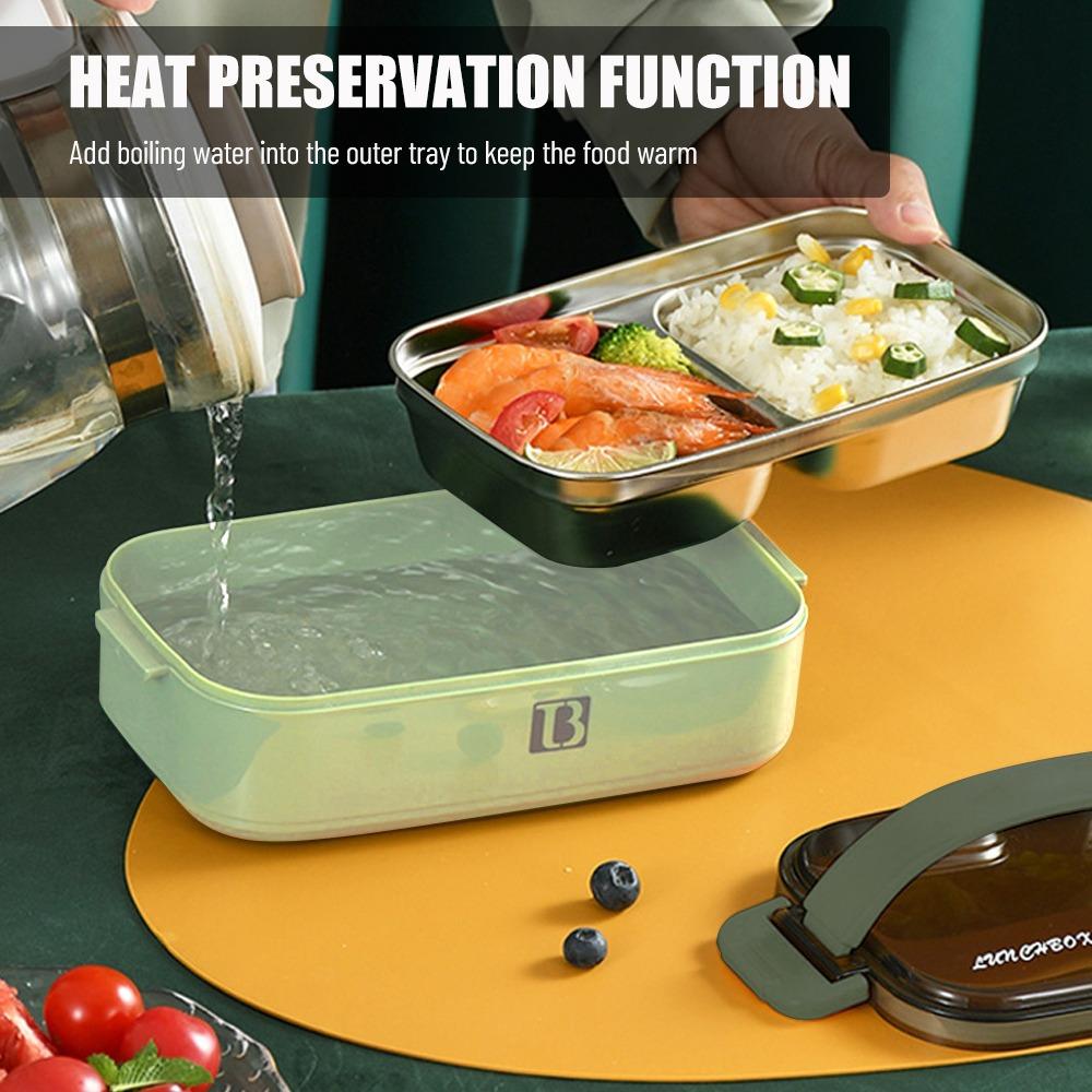 3 Compartments Lunch Storage Container Double Layer Food Container For Camping