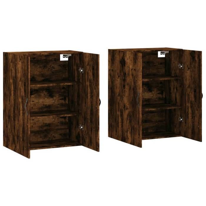 Armoires murales - Maison Exclusive - Chêne fumé - Bois d'ingénierie - Grand rangement (2 pcs)