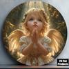 Prayer Angel Metal Sign 8x8 Inch Round Aluminum Plaque Inspirational Wall Art for Home Kitchen Cafe Bar Office Decor