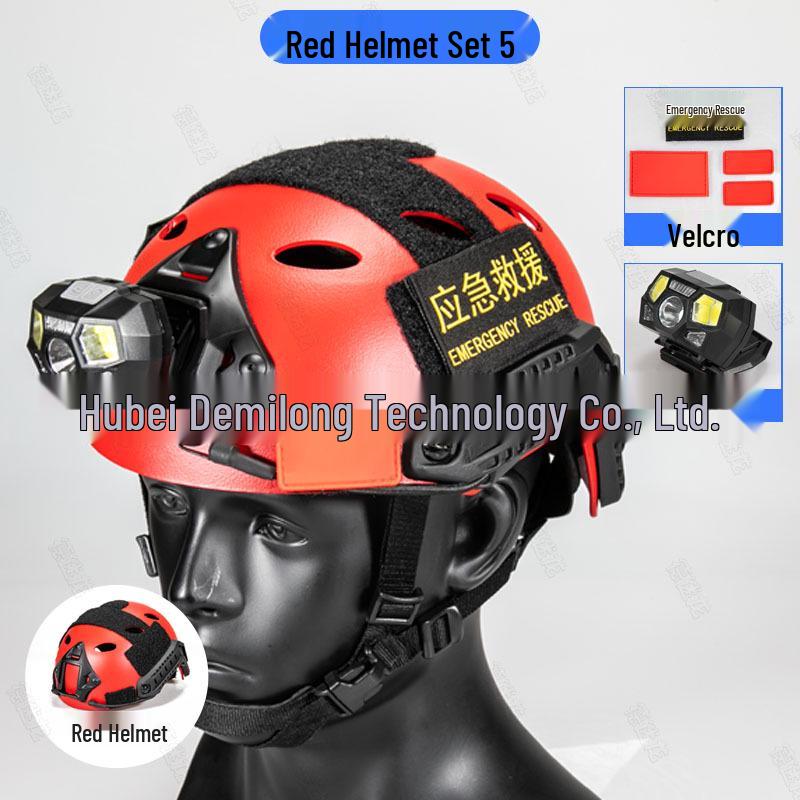 Set Casco di Salvataggio Nero e Rosso: Pronti per il Salvataggio da Terremoti e Acqua con Accessori Personalizzati