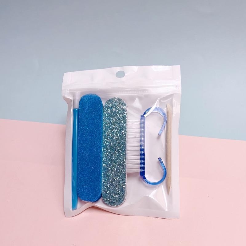 Nouveau Ensemble Portable de Limes et Polissoirs à Ongles Broshes à Ongles Bâtonnets en Bois Éponge pour Nail Art Bloc de Polissage Mini Kit de Manucure
