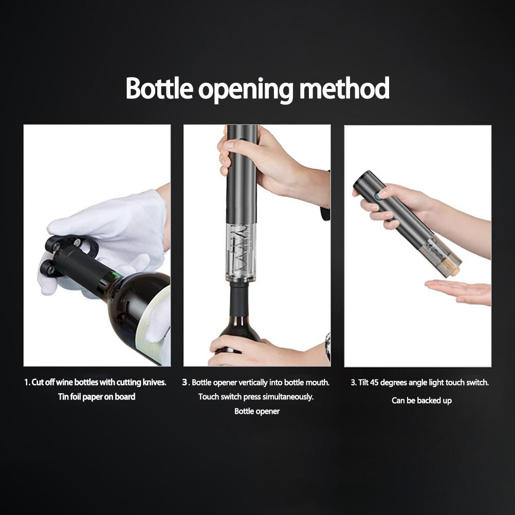 Electric Wine Opener Power Display Rechargeable Wine Bottle Opener with Foil Cutter for Home Kitchen Party