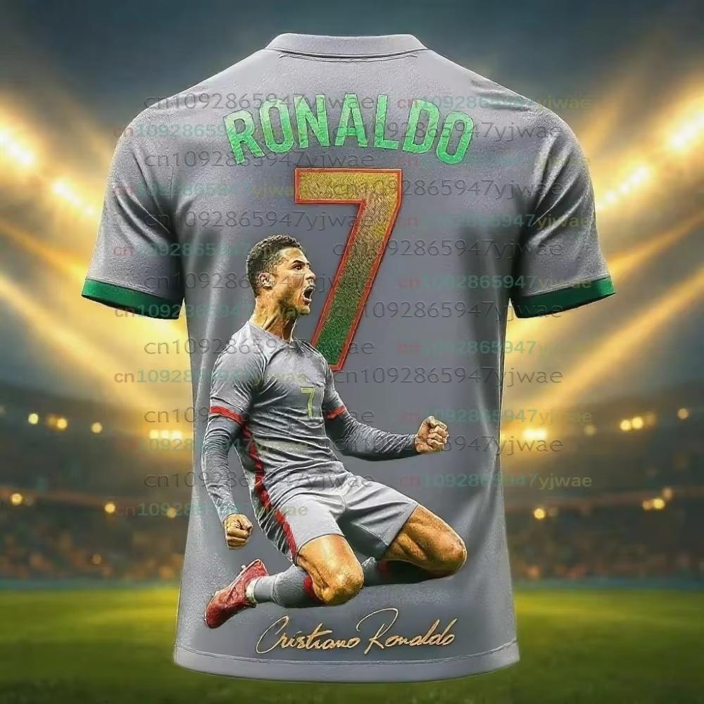 26 Football Jersey 3d Printed NO.7 Ronaldo Boys Girls Training Women's Sports Breathable Short Sleeve Men Beach Surf T-shirt