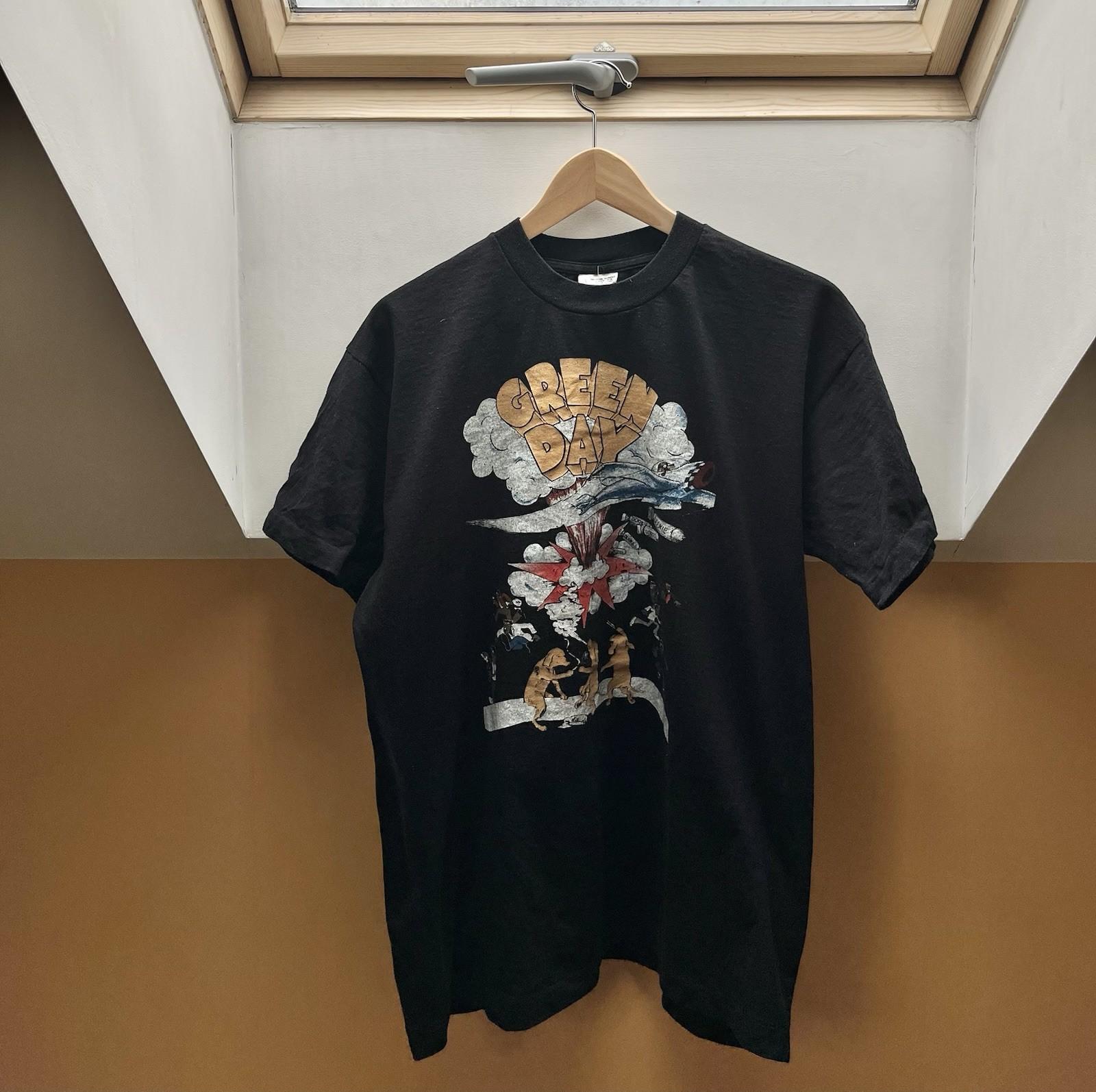 Vintage Green Day T Shirt 1995 Dookie Euro Tour Large 90s Unisex T-Shirt S