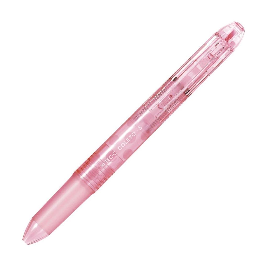 Pilot Coleto Pen Dot Baby Hi-Tec-C Multi-Function Body, 5-Color, Pink, 10-Pack (LHKCG250C10DBP)