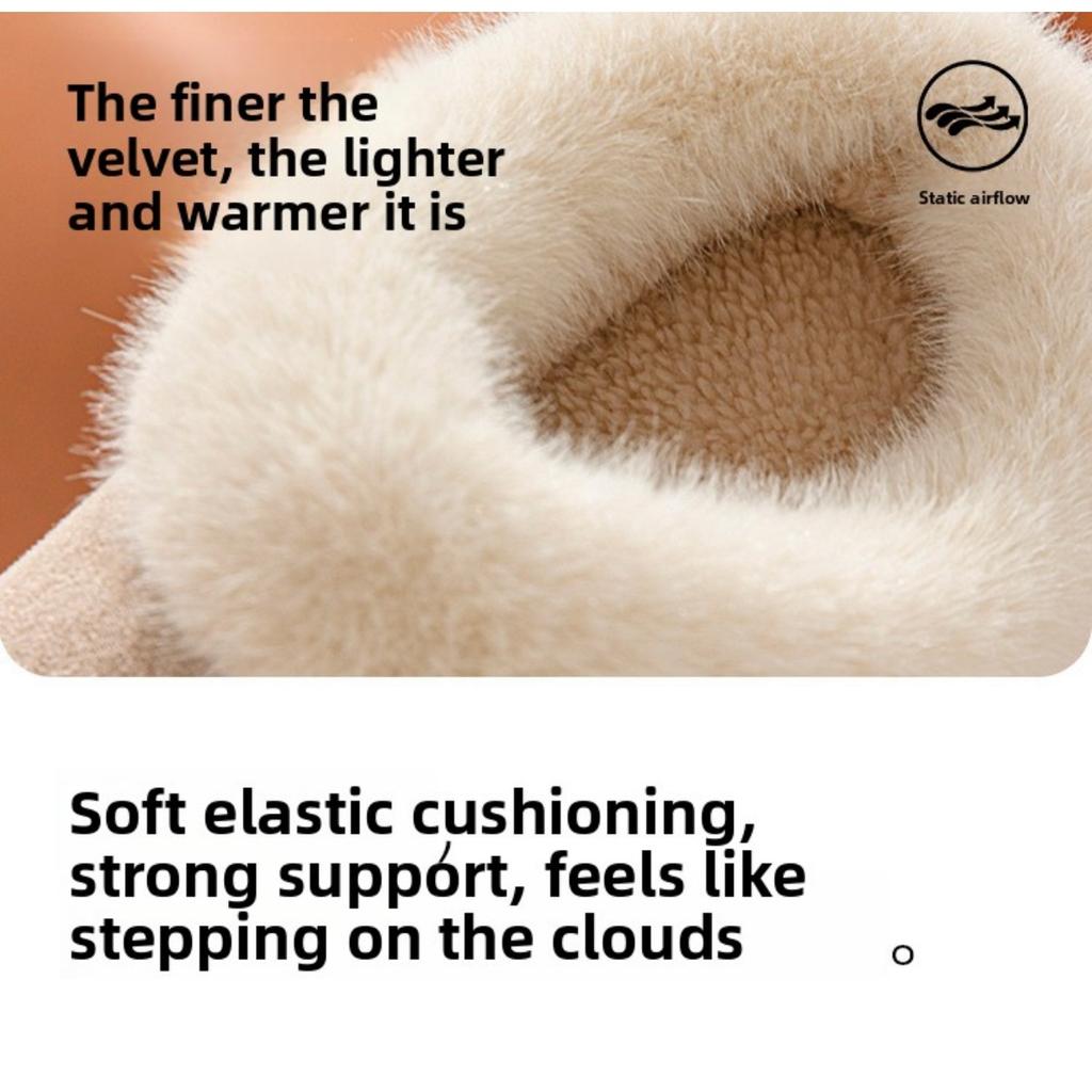 Cotton Slippers for Women, Winter Indoor Home, Thick Soled, Anti Slip, Outerwear Bag with Warm and Plush Cotton Slippers for Men