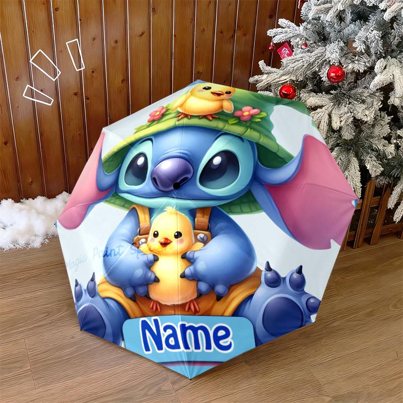 Custom Name Lilo & Stitch Umbrella Suitable All Seasons Home Travel Outdoor Activities Multi Functional Umbrella Umbrella Paraphenoid Bones Portable