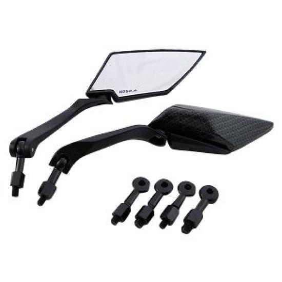 KN Planning KOSO Clear Lens Carbon Look Rearview Mirror for Honda Cygnus Majesty and X, PCX, S, JOG/DIO