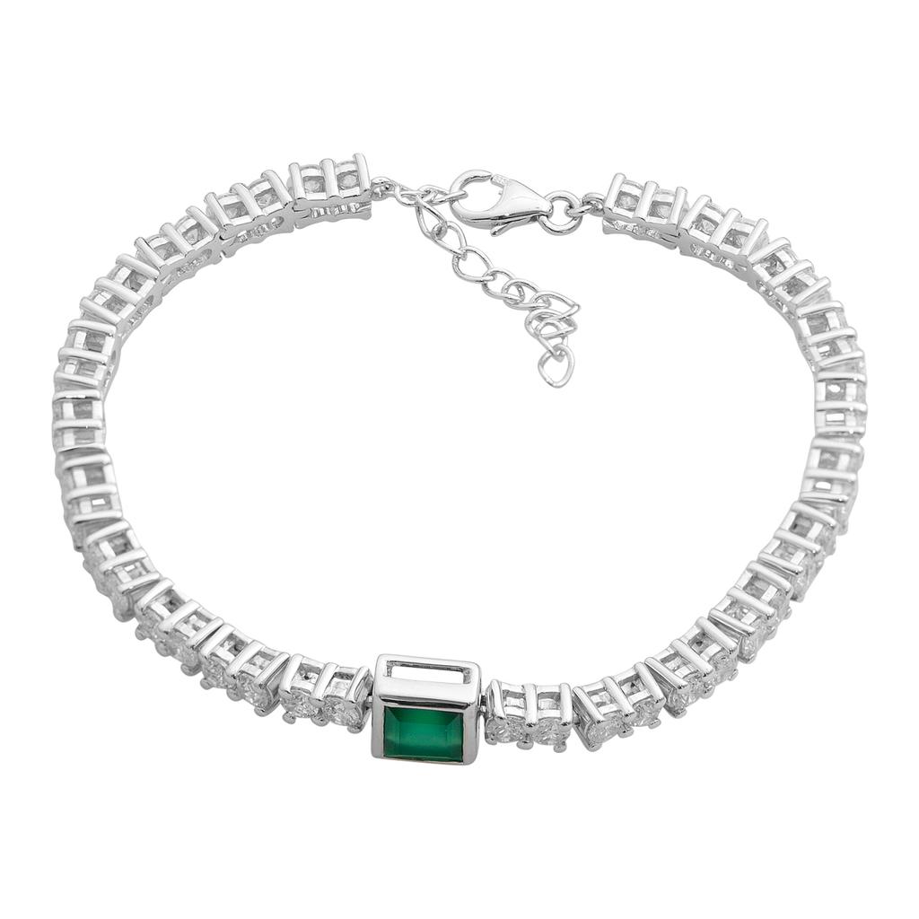 Серебряный браслет с натуральным агатом 9.408ct, вес изделия 11,99 гр (2205661)