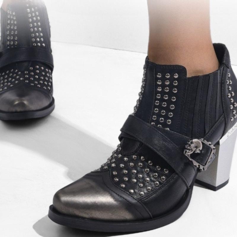 Herren Damen Mode Kurze Stiefel Herren Damen Weidenägel Dicke Hohe Absätze High-Top Stiefel Hohe Qualität Ritterstiefel Botas Mujer