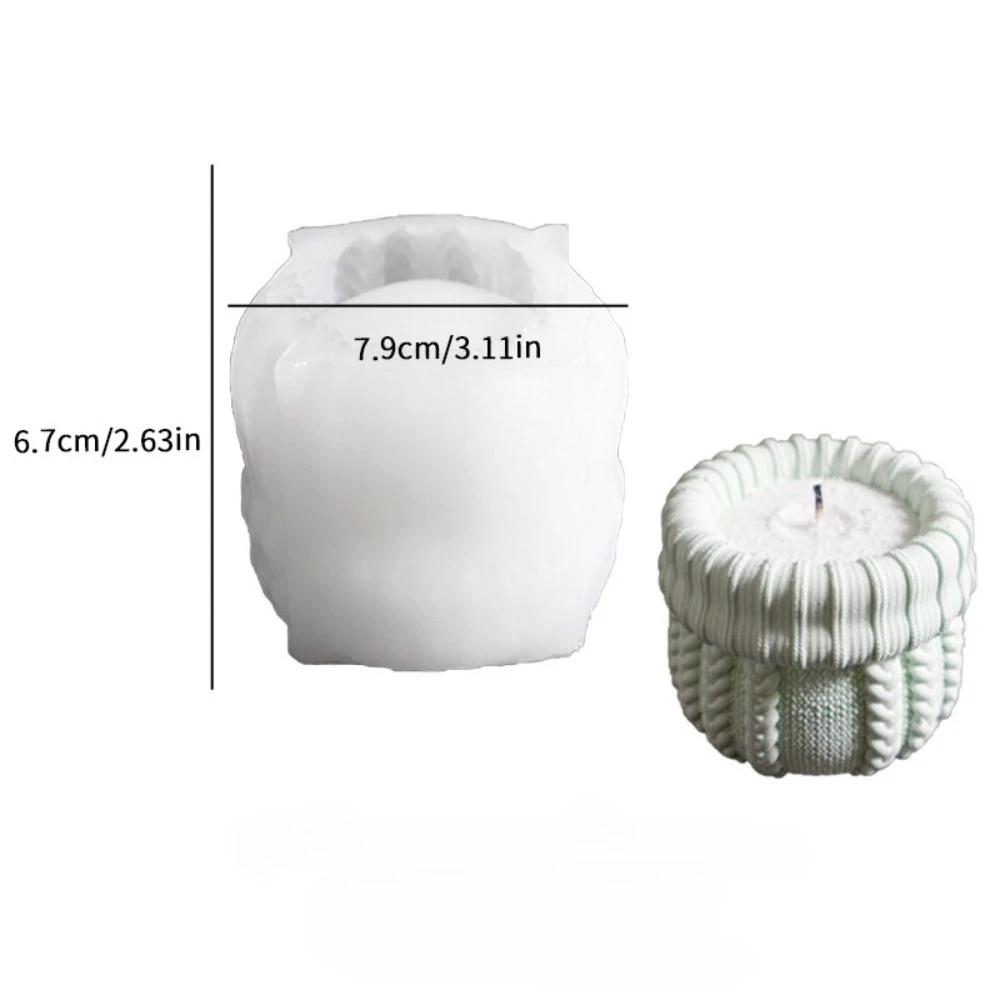 DIY Reusable Silicone Mold Knit Hat Plaster Candle Holder Create Candle Cup for Epoxy Resin Concrete Storage Containers